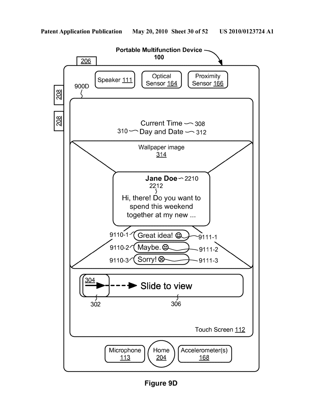 Portable Touch Screen Device, Method, and Graphical User Interface for Using Emoji Characters - diagram, schematic, and image 31