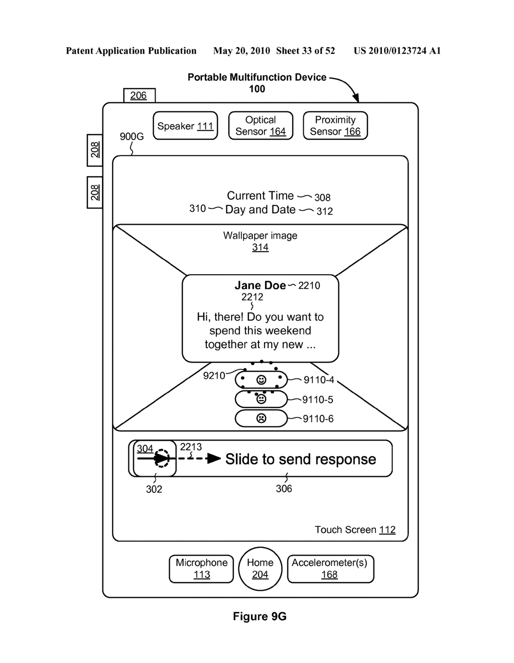 Portable Touch Screen Device, Method, and Graphical User Interface for Using Emoji Characters - diagram, schematic, and image 34