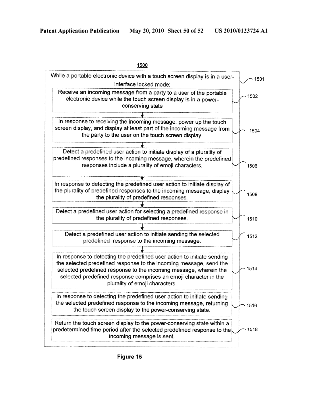 Portable Touch Screen Device, Method, and Graphical User Interface for Using Emoji Characters - diagram, schematic, and image 51