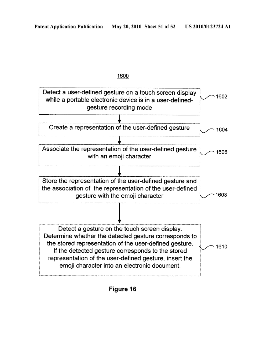 Portable Touch Screen Device, Method, and Graphical User Interface for Using Emoji Characters - diagram, schematic, and image 52