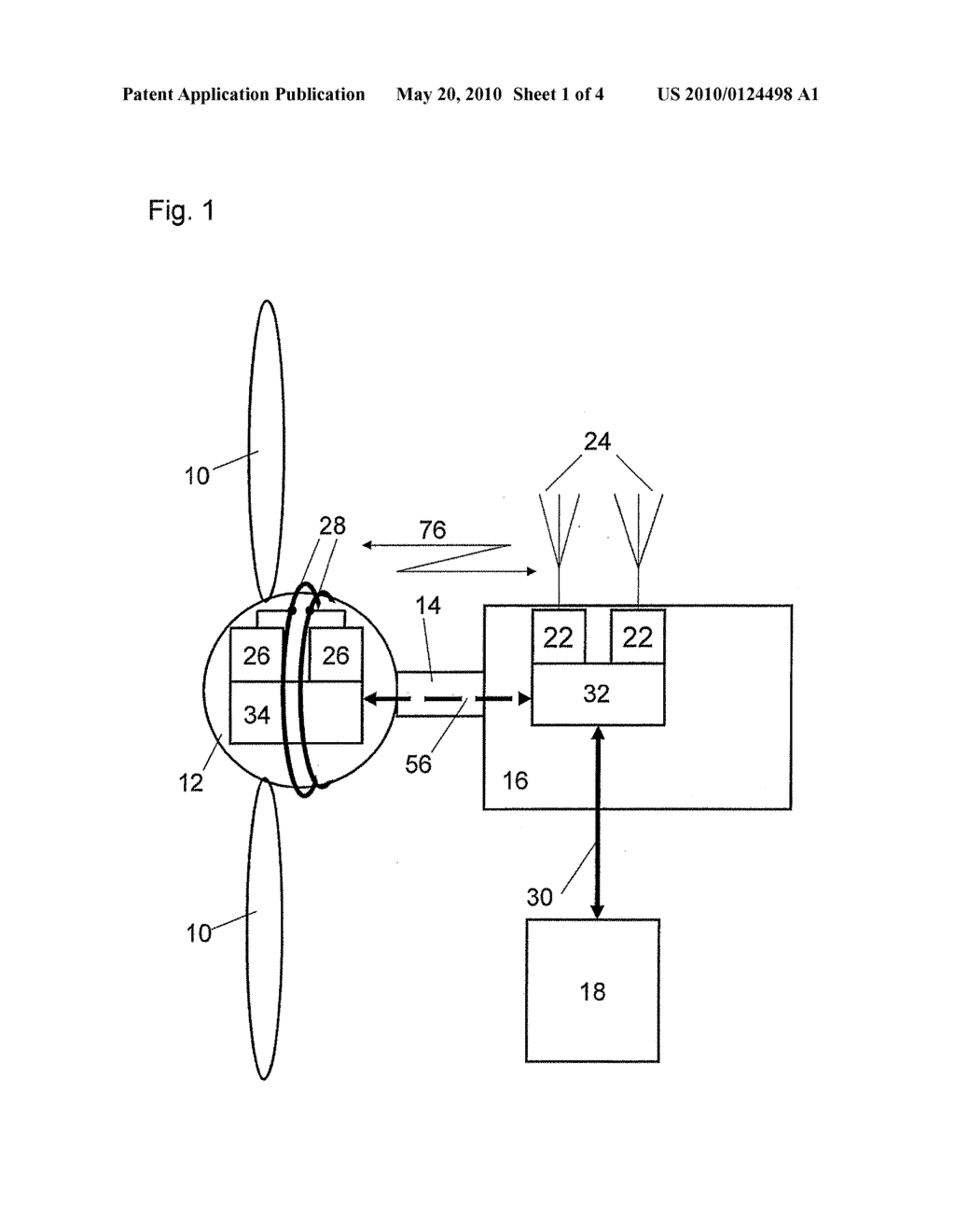 WIND ENERGY PLANT WITH A CENTRAL CONTROL DEVICE AND A CONTROL UNIT IN THE ROTOR AND METHOD FOR THE OPERATION OF SUCH A WIND ENERGY PLANT - diagram, schematic, and image 02