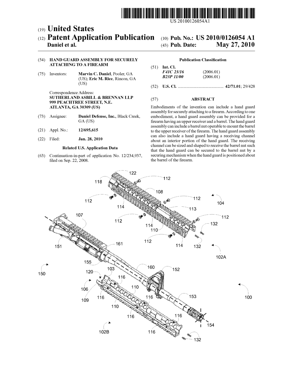 Hand Guard Assembly for Securely Attaching to a Firearm - diagram, schematic, and image 01