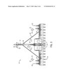 IMPLEMENT FRAME WITH FRONT FOLDING WINGS AND TRANSPORT WHEELS diagram and image