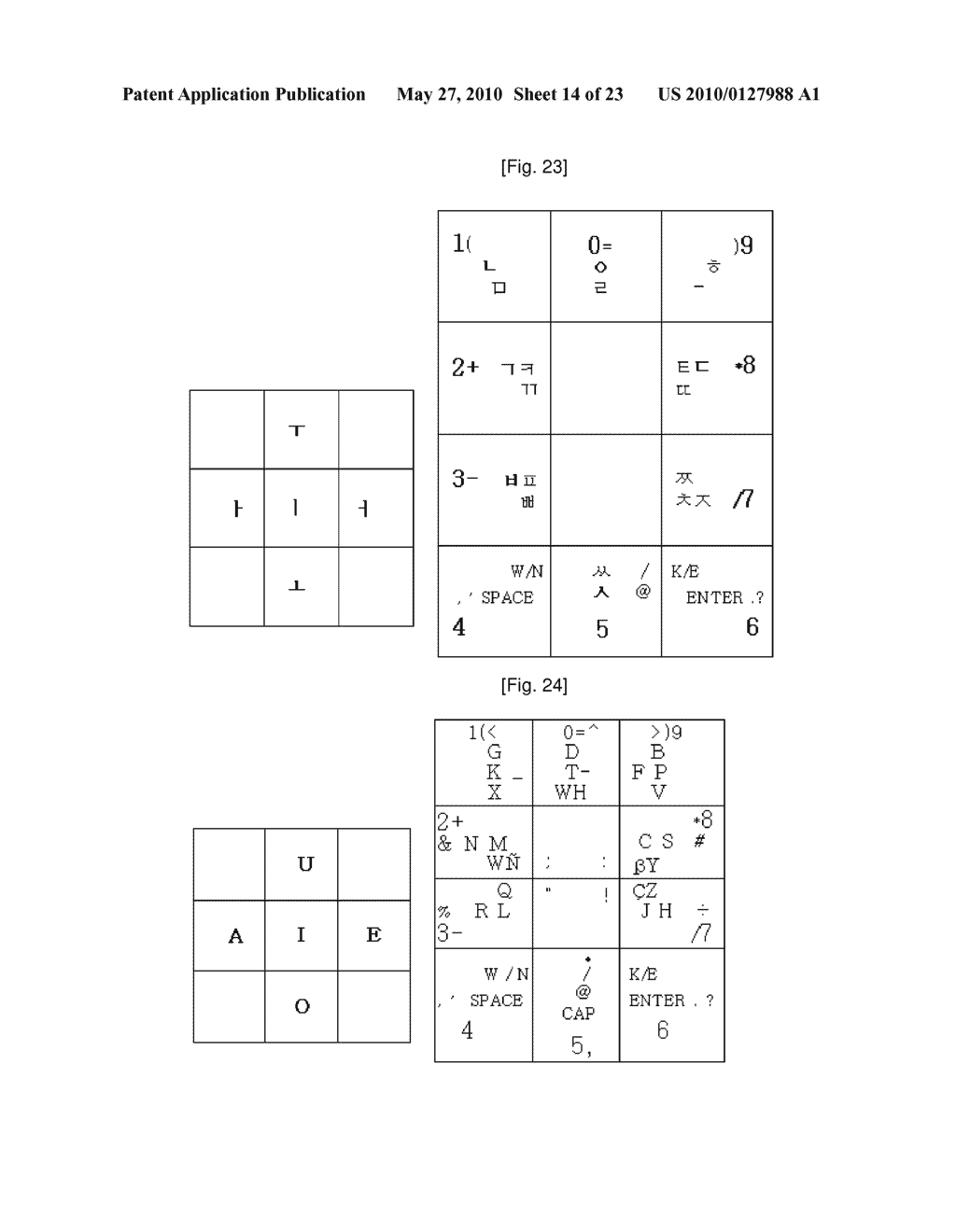 KEY INPUT DEVICE AND CHARACTER INPUT METHOD USING CENTER KEY - diagram, schematic, and image 15