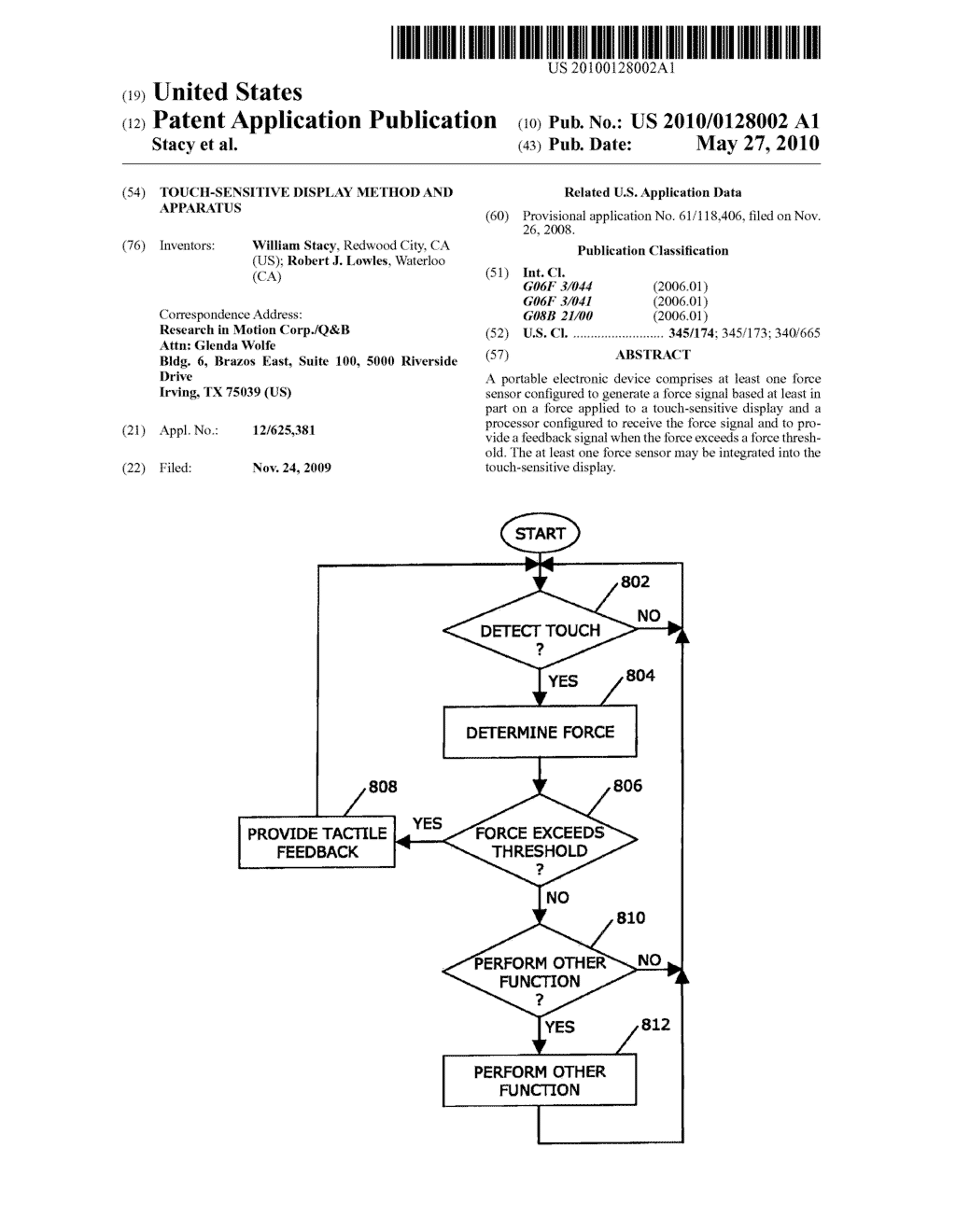 TOUCH-SENSITIVE DISPLAY METHOD AND APPARATUS - diagram, schematic, and image 01