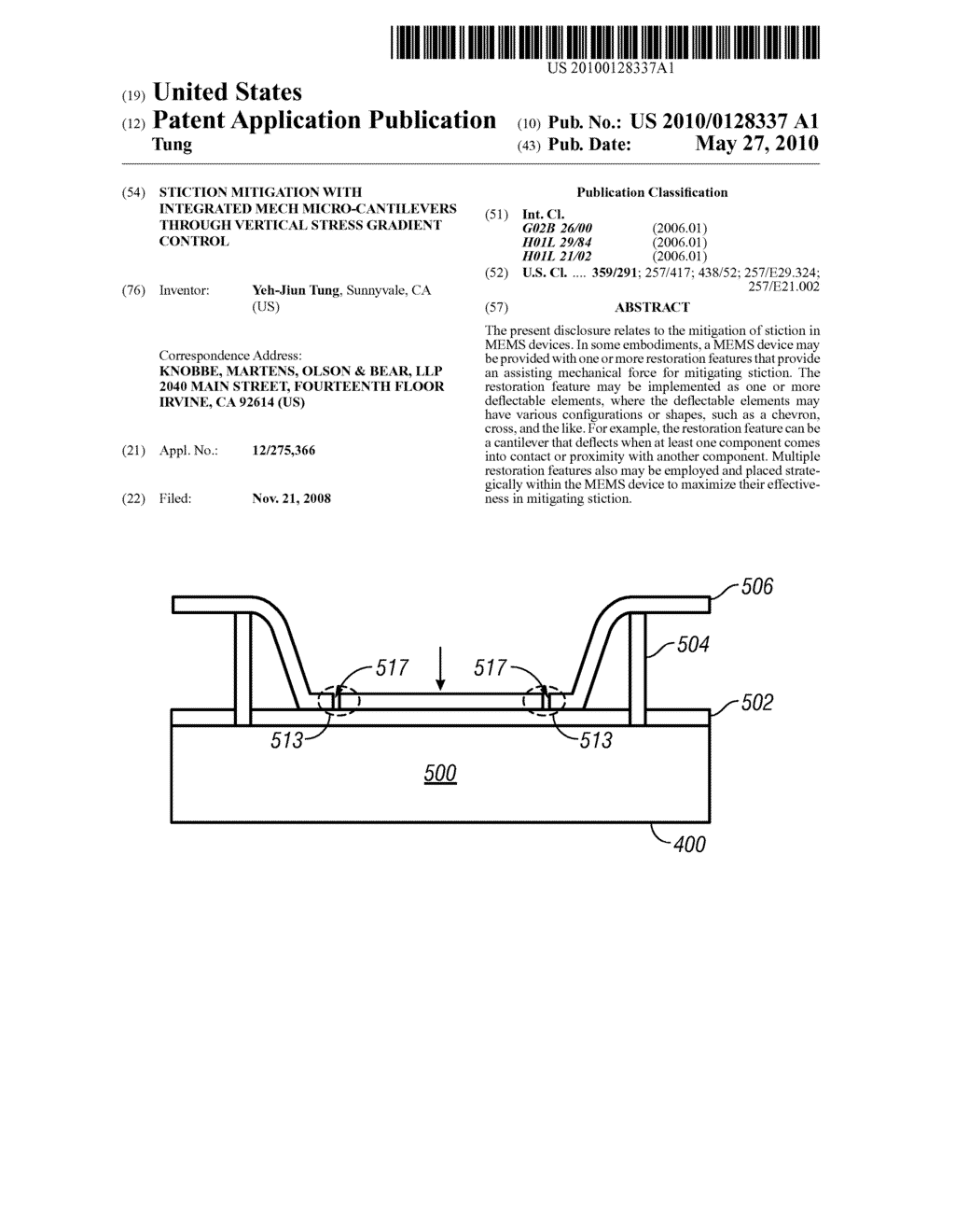 STICTION MITIGATION WITH INTEGRATED MECH MICRO-CANTILEVERS THROUGH VERTICAL STRESS GRADIENT CONTROL - diagram, schematic, and image 01