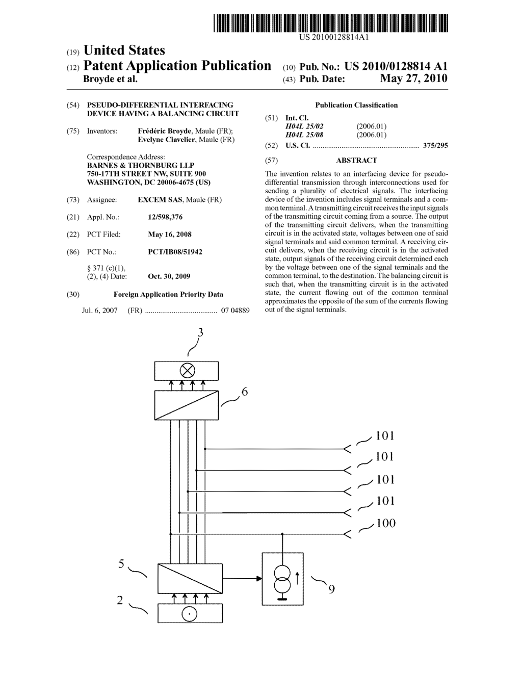 PSEUDO-DIFFERENTIAL INTERFACING DEVICE HAVING A BALANCING CIRCUIT - diagram, schematic, and image 01