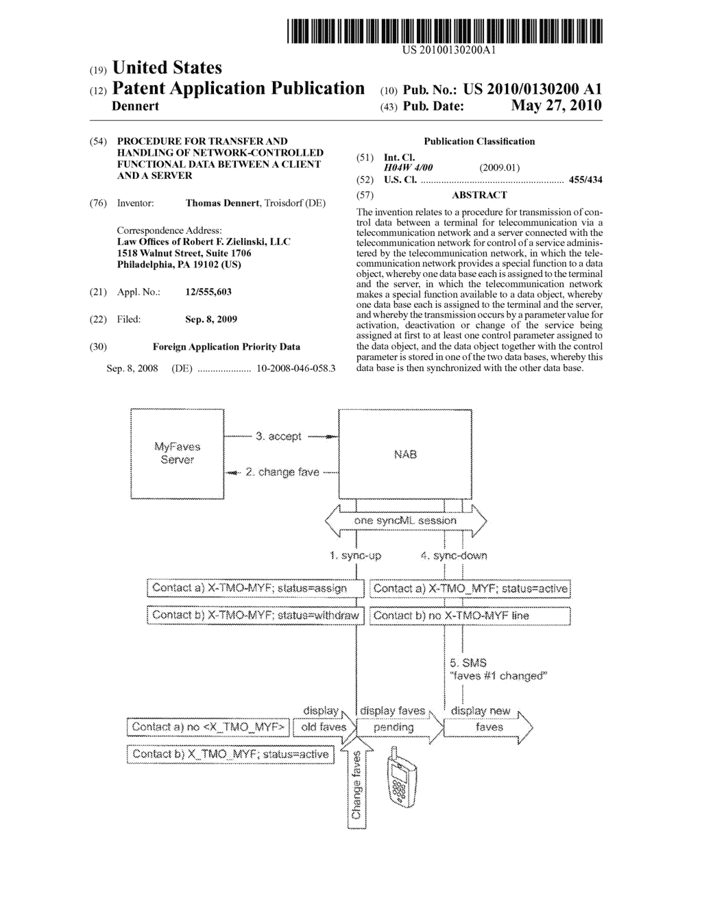 PROCEDURE FOR TRANSFER AND HANDLING OF NETWORK-CONTROLLED FUNCTIONAL DATA BETWEEN A CLIENT AND A SERVER - diagram, schematic, and image 01