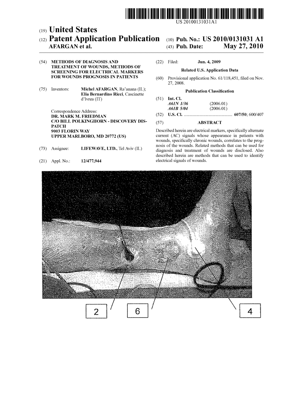 METHODS OF DIAGNOSIS AND TREATMENT OF WOUNDS, METHODS OF SCREENING FOR ELECTRICAL MARKERS FOR WOUNDS PROGNOSIS IN PATIENTS - diagram, schematic, and image 01