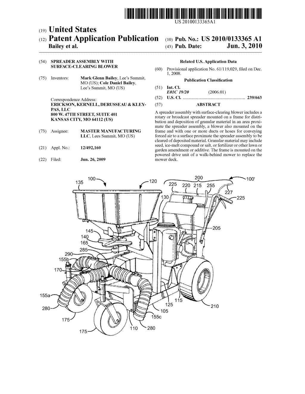 SPREADER ASSEMBLY WITH SURFACE-CLEARING BLOWER - diagram, schematic, and image 01
