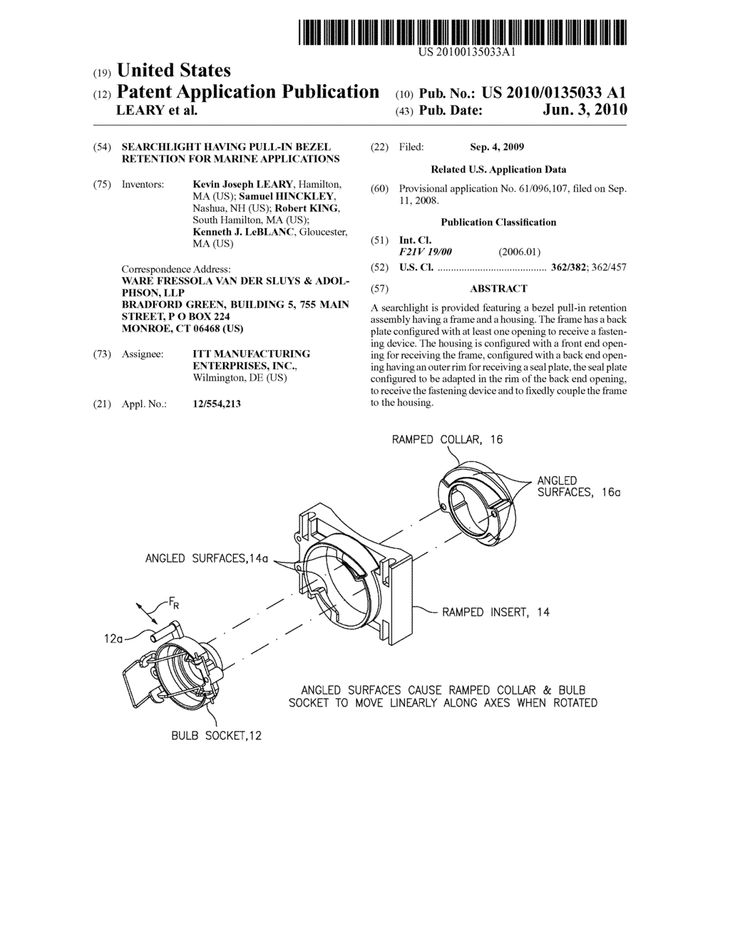 SEARCHLIGHT HAVING PULL-IN BEZEL RETENTION FOR MARINE APPLICATIONS - diagram, schematic, and image 01