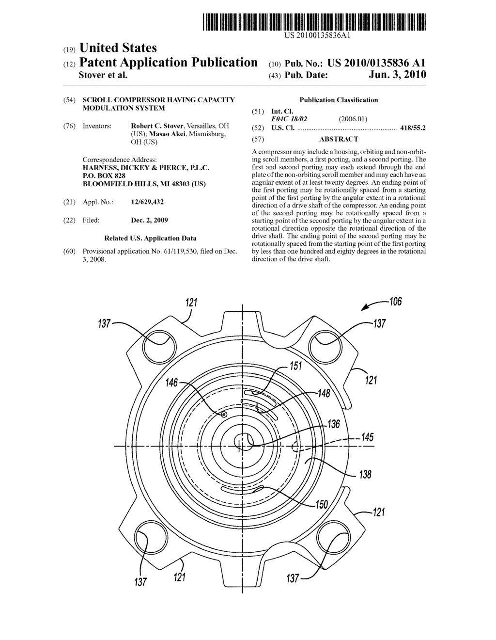 Scroll Compressor Having Capacity Modulation System - diagram, schematic, and image 01