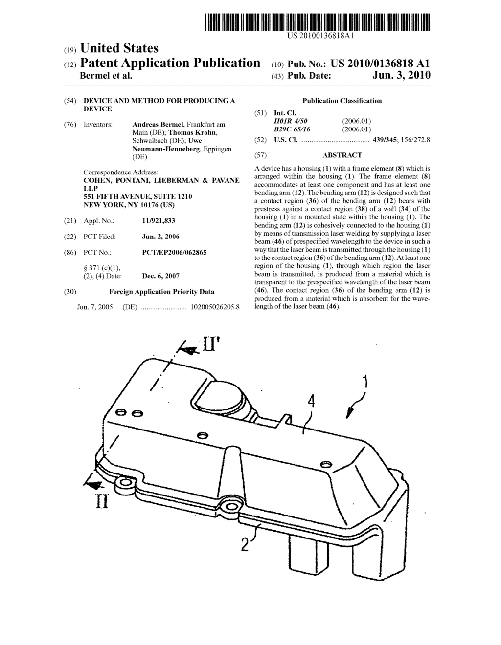 Device and method for producing a device - diagram, schematic, and image 01