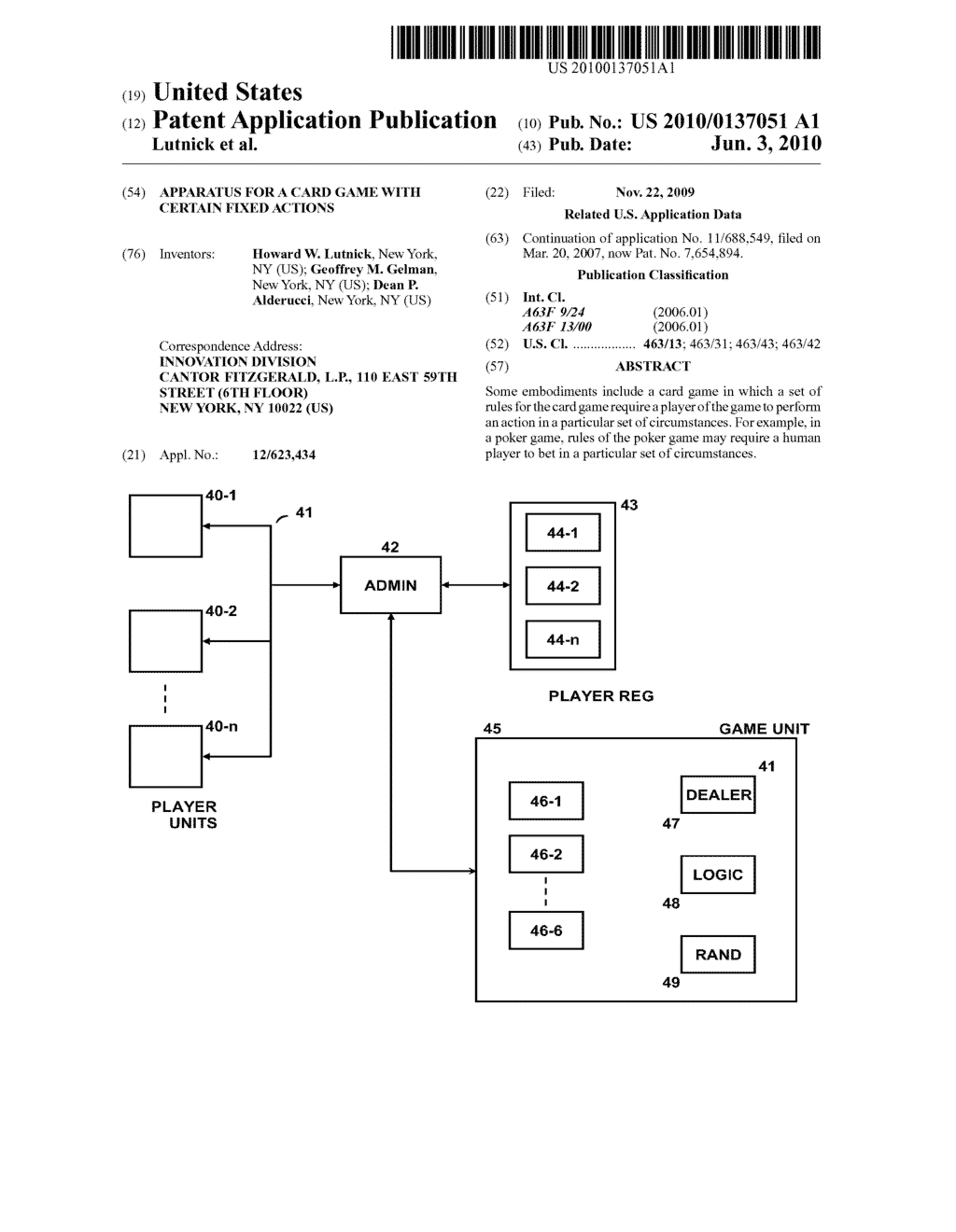 APPARATUS FOR A CARD GAME WITH CERTAIN FIXED ACTIONS - diagram, schematic, and image 01