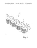 Chain for a Machine Drive, Transport of Material in a Machine or the Like, and Packaging machine comprising one such chain diagram and image