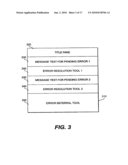 User interface messaging system and method permitting deferral of message resolution diagram and image