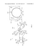 APPARATUS WITH AN IMPERMEABLE TRANSFER BELT IN A PAPERMAKING MACHINE, AND ASSOCIATED METHODS diagram and image