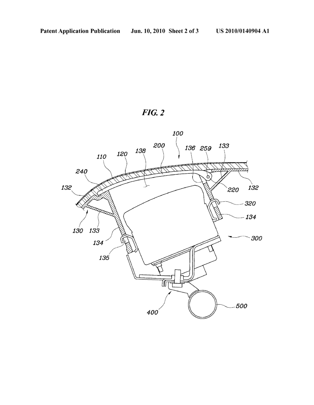 Crash Pad for Mounting Airbag for Vehicles - diagram, schematic, and image 03