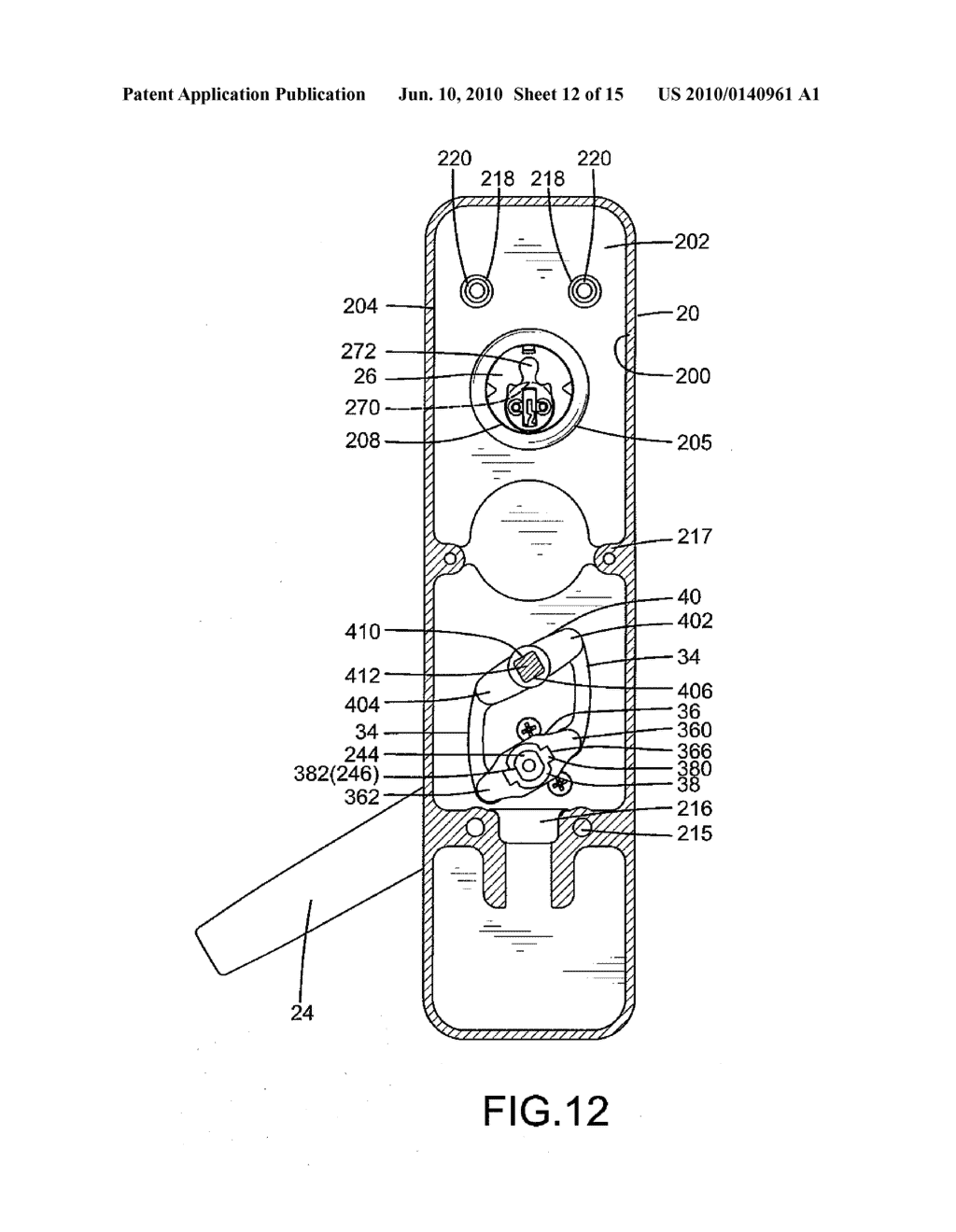 Outer Operational Device For panic Exit Door Lock - diagram, schematic, and image 13