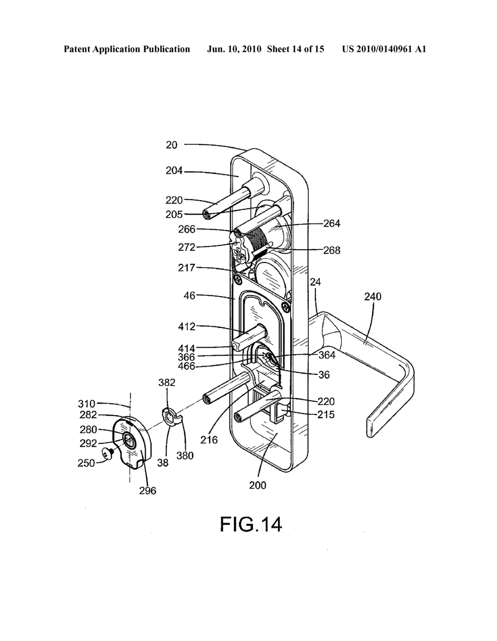 Outer Operational Device For panic Exit Door Lock - diagram, schematic, and image 15