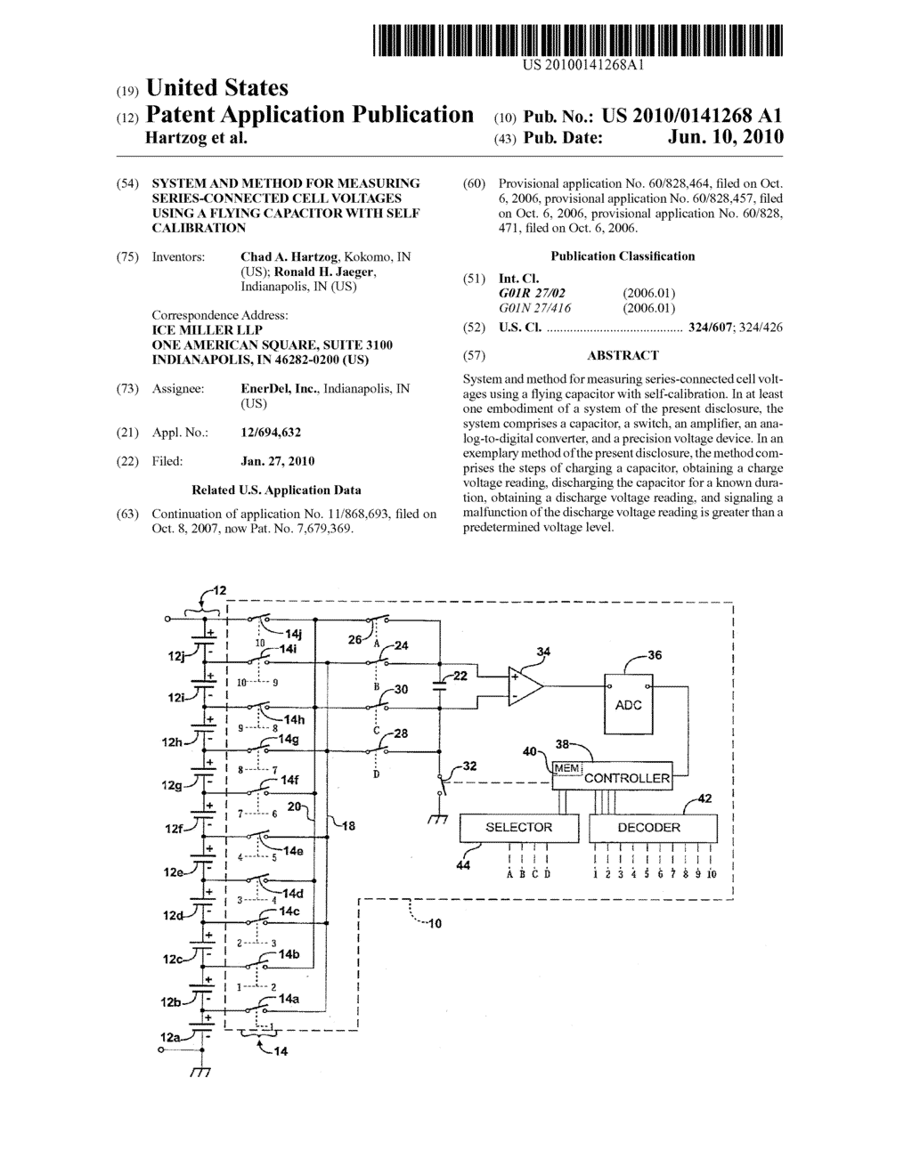 SYSTEM AND METHOD FOR MEASURING SERIES-CONNECTED CELL VOLTAGES USING A FLYING CAPACITOR WITH SELF CALIBRATION - diagram, schematic, and image 01