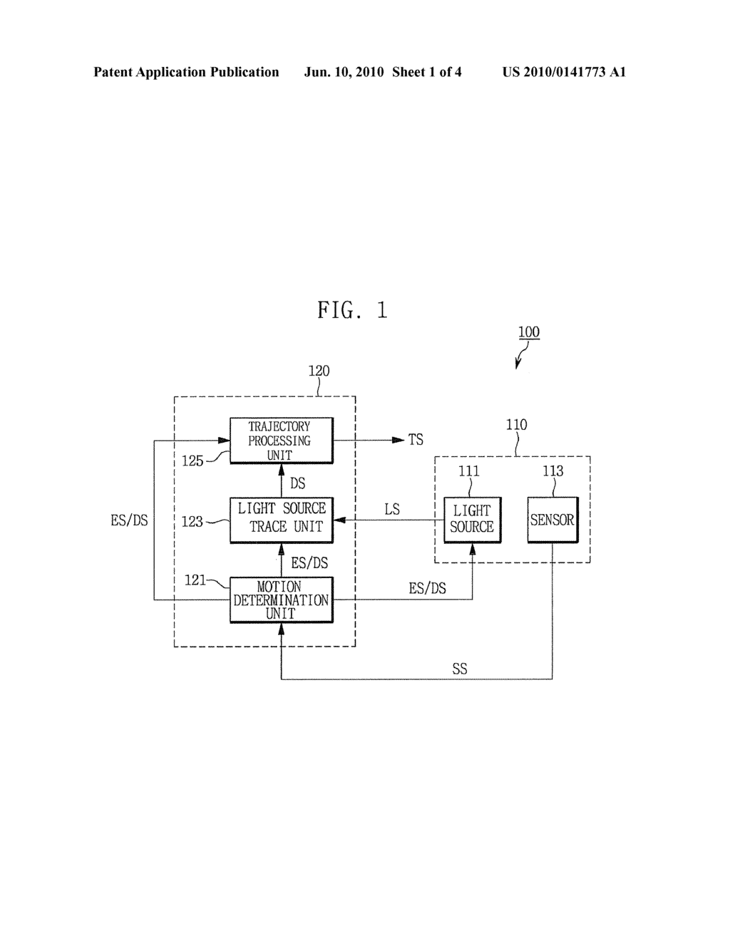 DEVICE FOR RECOGNIZING MOTION AND METHOD OF RECOGNIZING MOTION USING THE SAME - diagram, schematic, and image 02