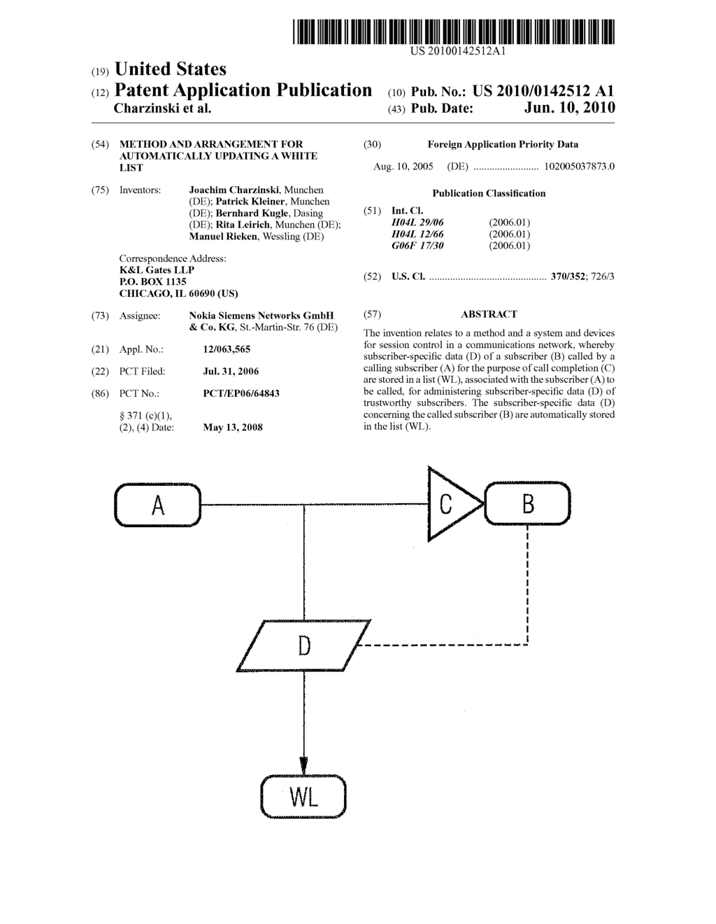METHOD AND ARRANGEMENT FOR AUTOMATICALLY UPDATING A WHITE LIST - diagram, schematic, and image 01