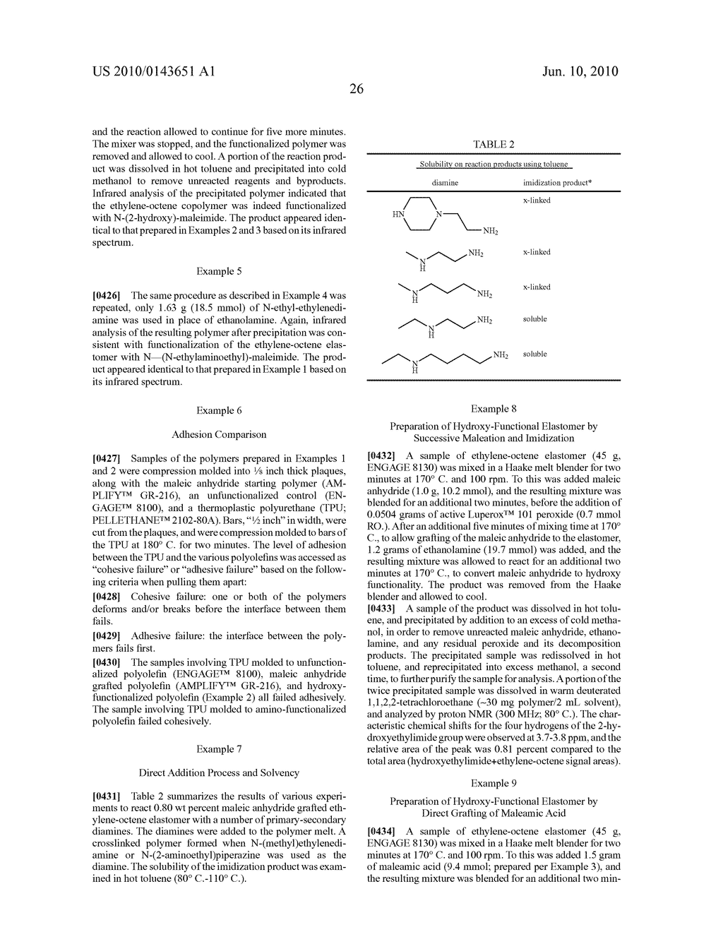 FUNCTIONALIZED OLEFIN POLYMERS, COMPOSITIONS AND ARTICLES PREPARED THEREFROM, AND METHODS FOR MAKING THE SAME - diagram, schematic, and image 46