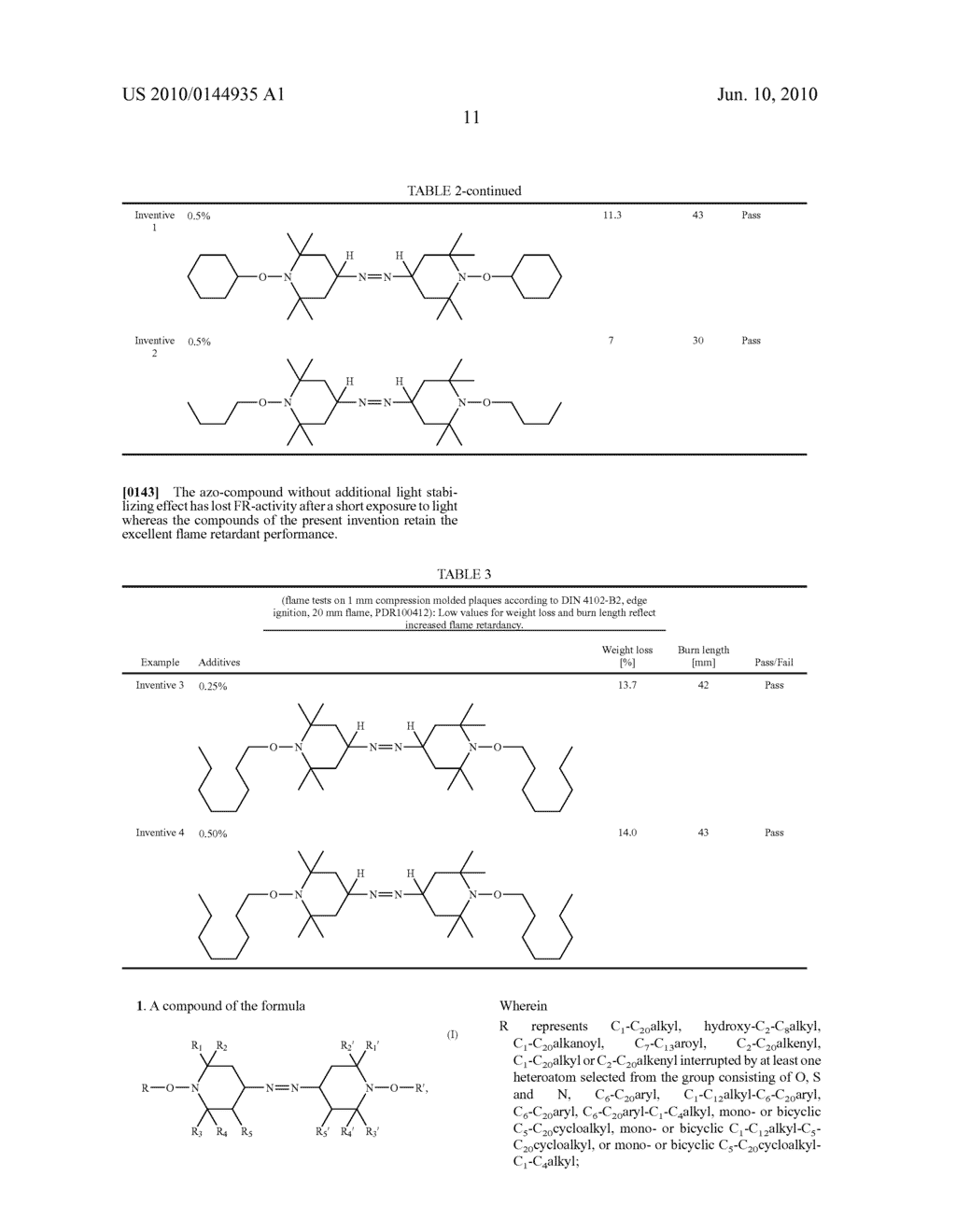 SYMMETRIC AZO COMPOUNDS IN FLAME RETARDANT COMPOSITIONS - diagram, schematic, and image 12