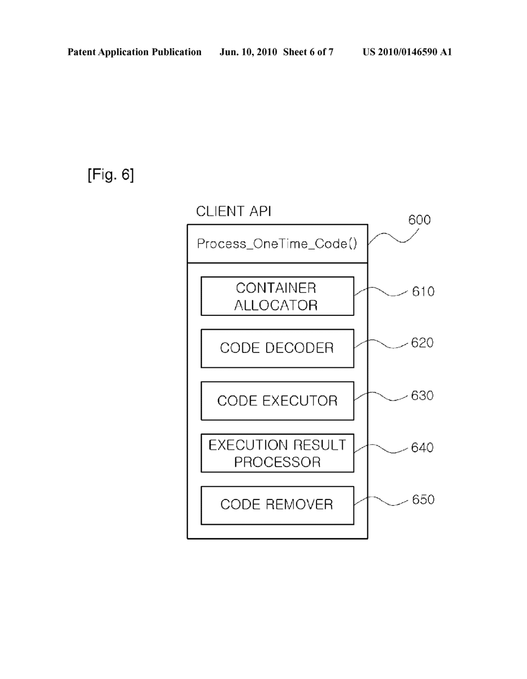 SYSTEM AND METHOD FOR SECURITY USING ONE-TIME EXECUTION CODE - diagram, schematic, and image 07