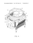 HEAT DISSIPATION DEVICE HAVING A FAN HOLDER FOR ATTACHMENT OF A FAN diagram and image