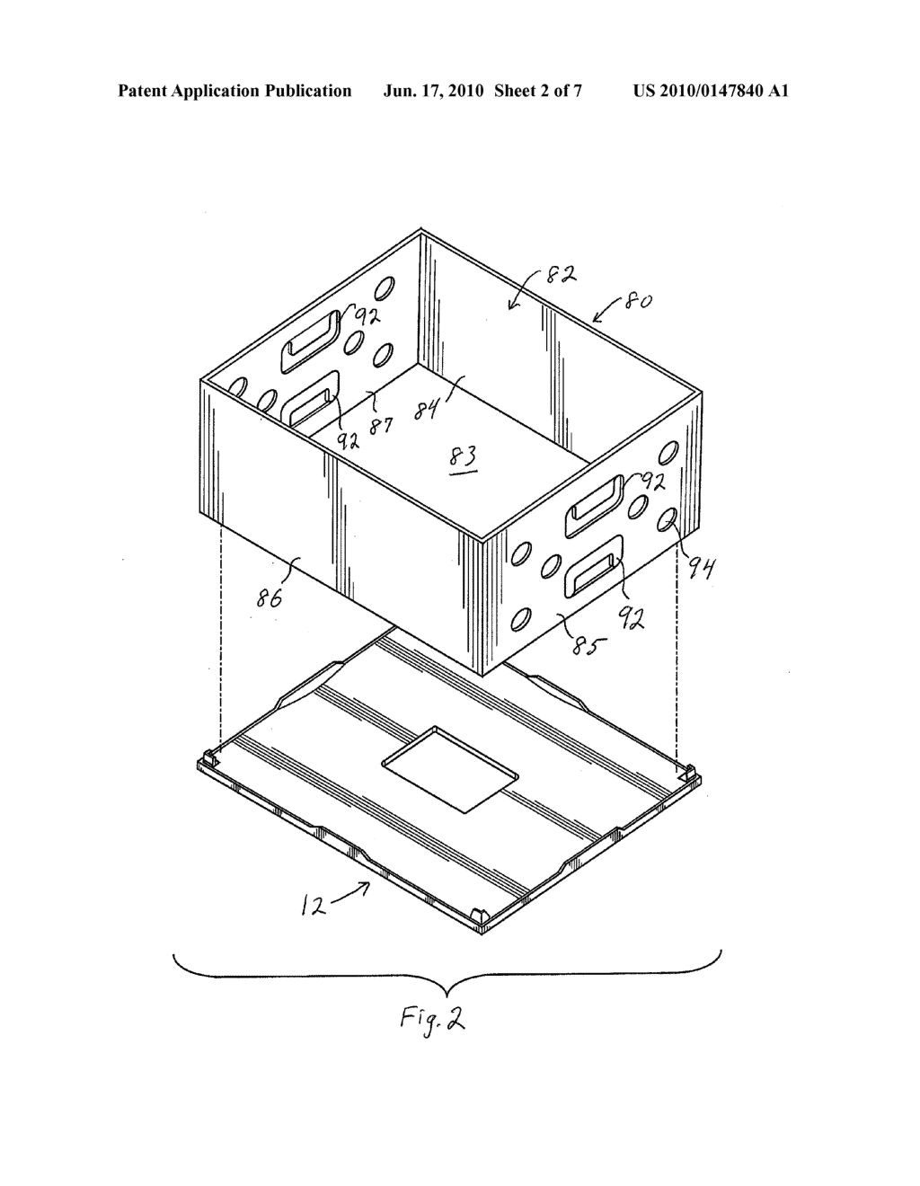 Reusable, Combined Multi-Part Product Shipping Box and Display Tray - diagram, schematic, and image 03
