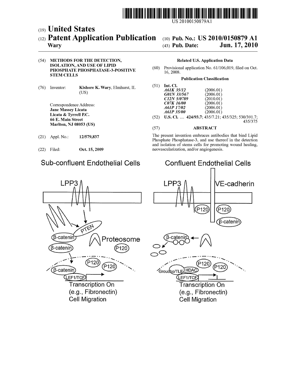 Methods for the detection, isolation, and use of lipid phosphate phosphatase-3-positive stem cells - diagram, schematic, and image 01