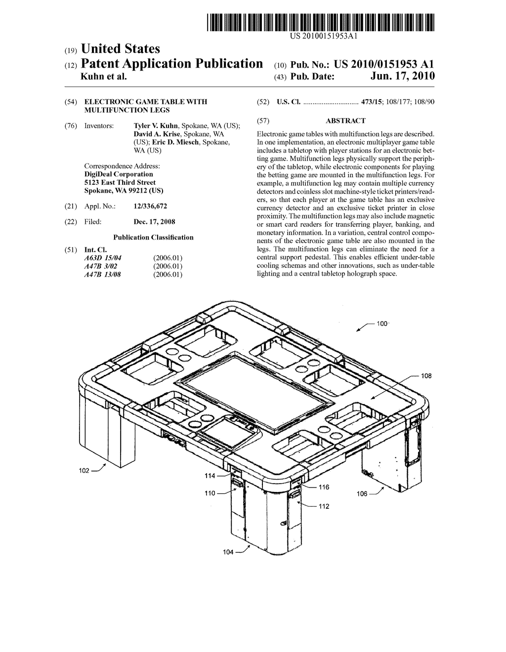 ELECTRONIC GAME TABLE WITH MULTIFUNCTION LEGS - diagram, schematic, and image 01