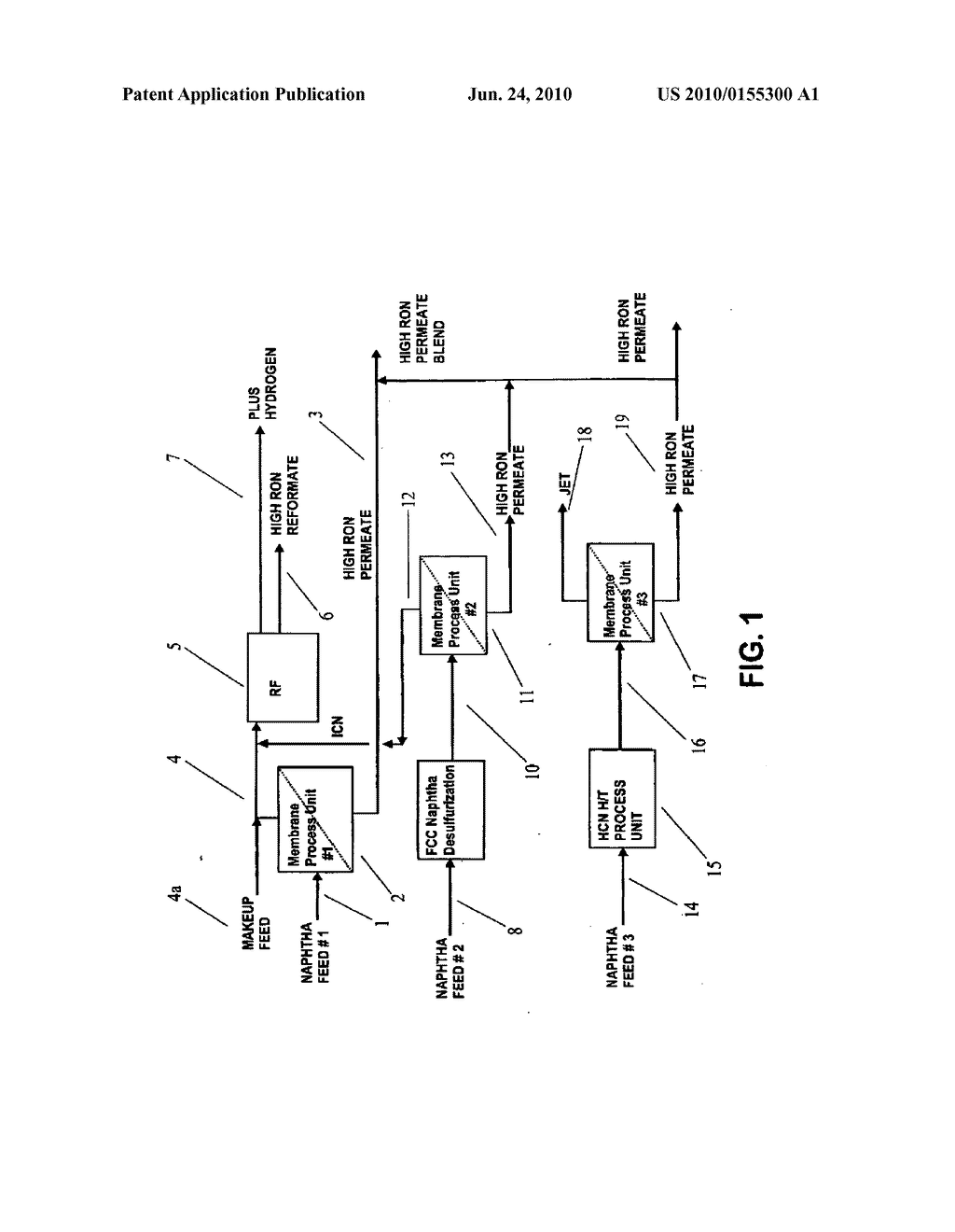 Process for producing gasoline of increased octane and hydrogen-containing co-produced stream - diagram, schematic, and image 02