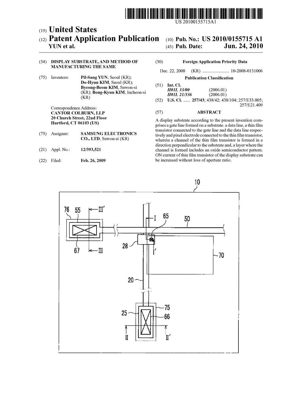 DISPLAY SUBSTRATE, AND METHOD OF MANUFACTURING THE SAME - diagram, schematic, and image 01