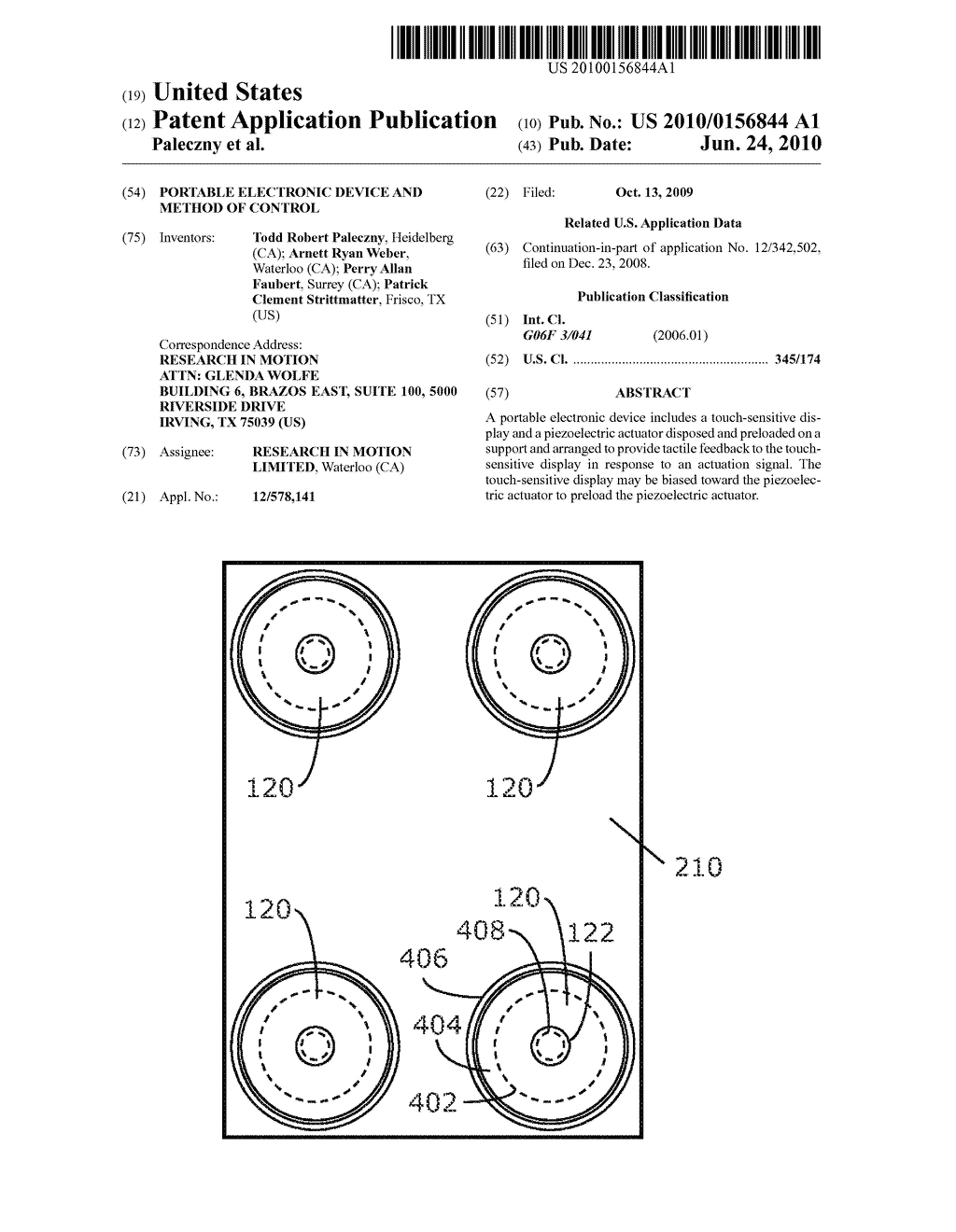 PORTABLE ELECTRONIC DEVICE AND METHOD OF CONTROL - diagram, schematic, and image 01