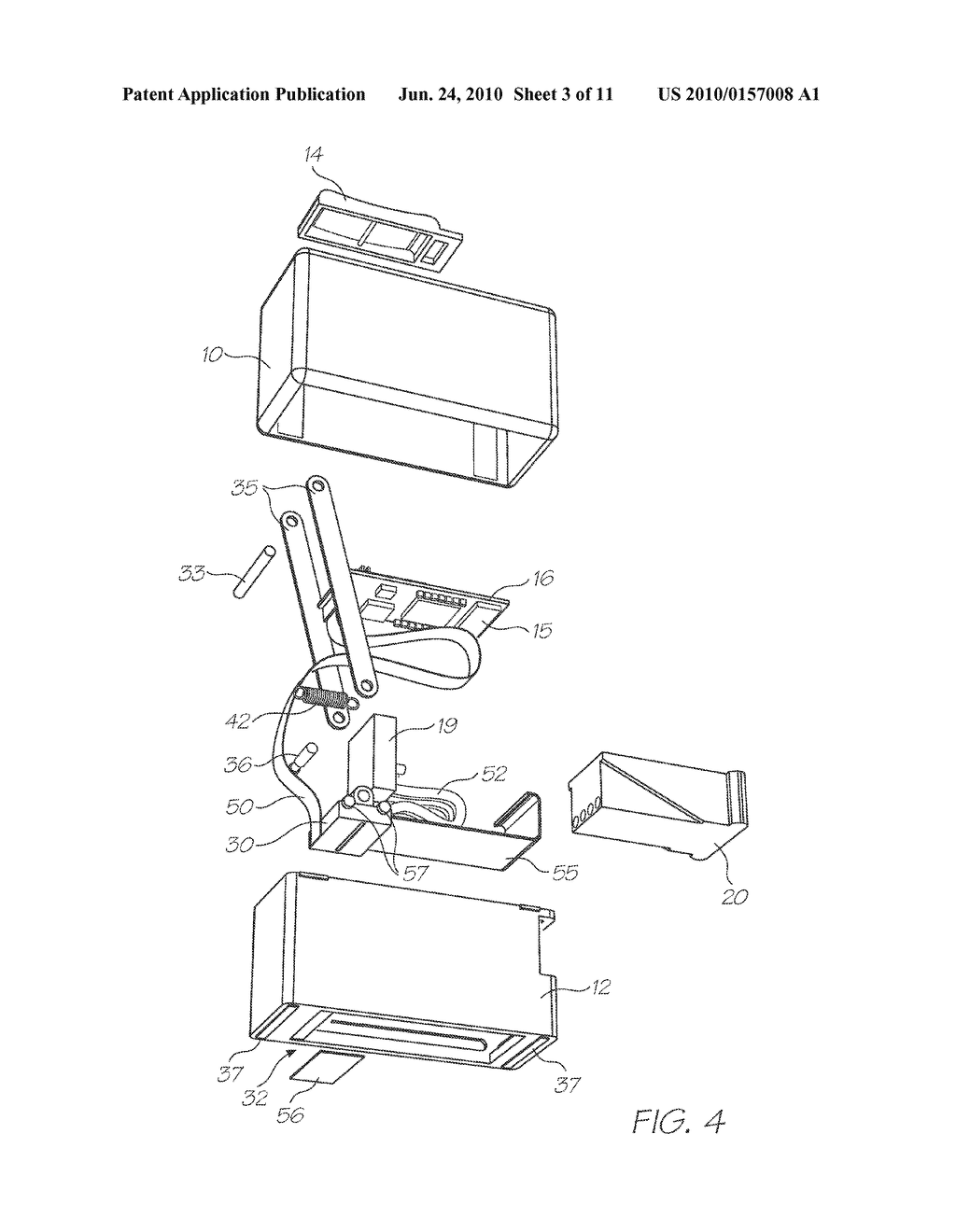 HAND OPERATED MARKING DEVICE EMPLOYING PRINTER WITH MOVABLE PRINTHEAD AND RETRACTABLE SHUTTER - diagram, schematic, and image 04