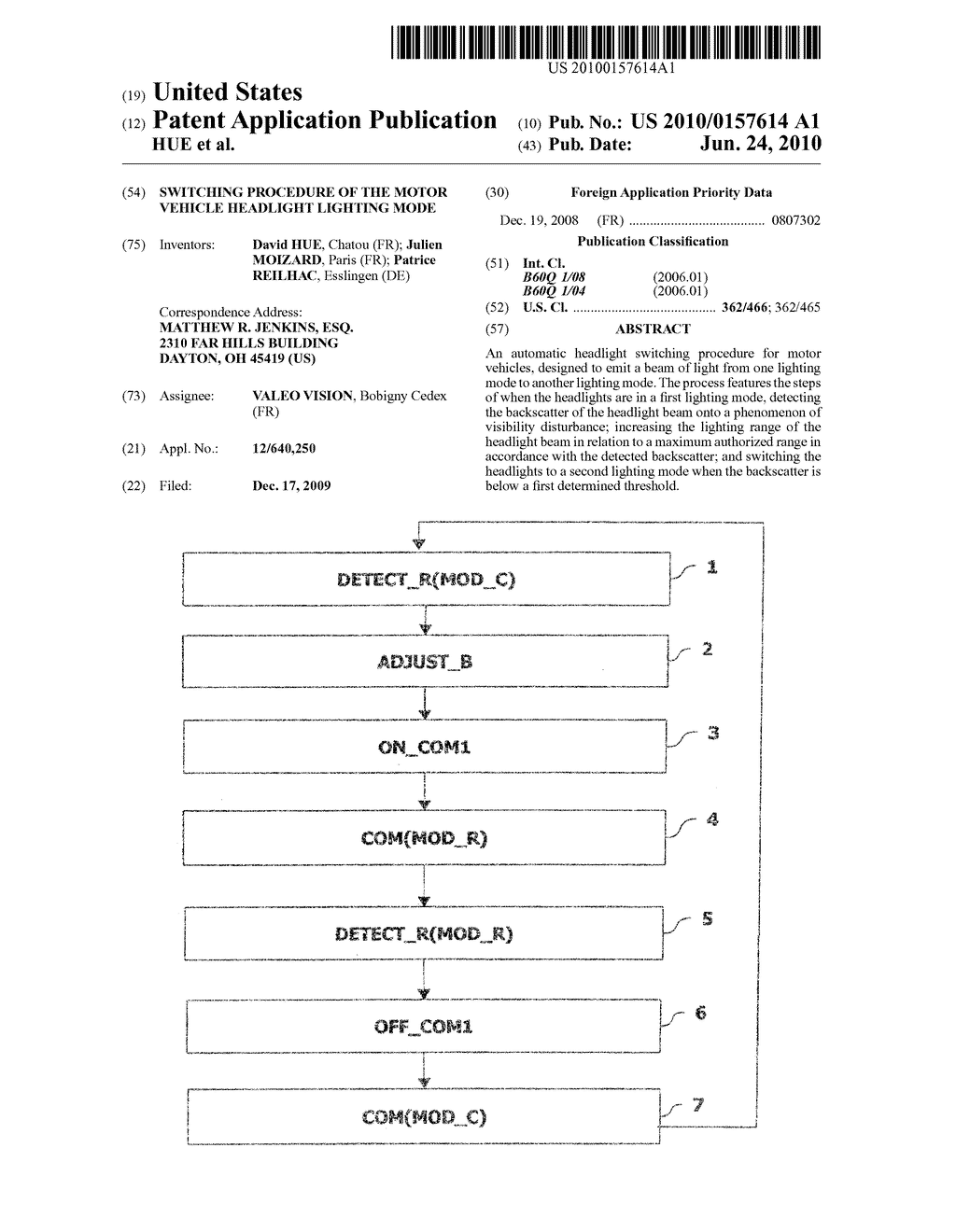 SWITCHING PROCEDURE OF THE MOTOR VEHICLE HEADLIGHT LIGHTING MODE - diagram, schematic, and image 01