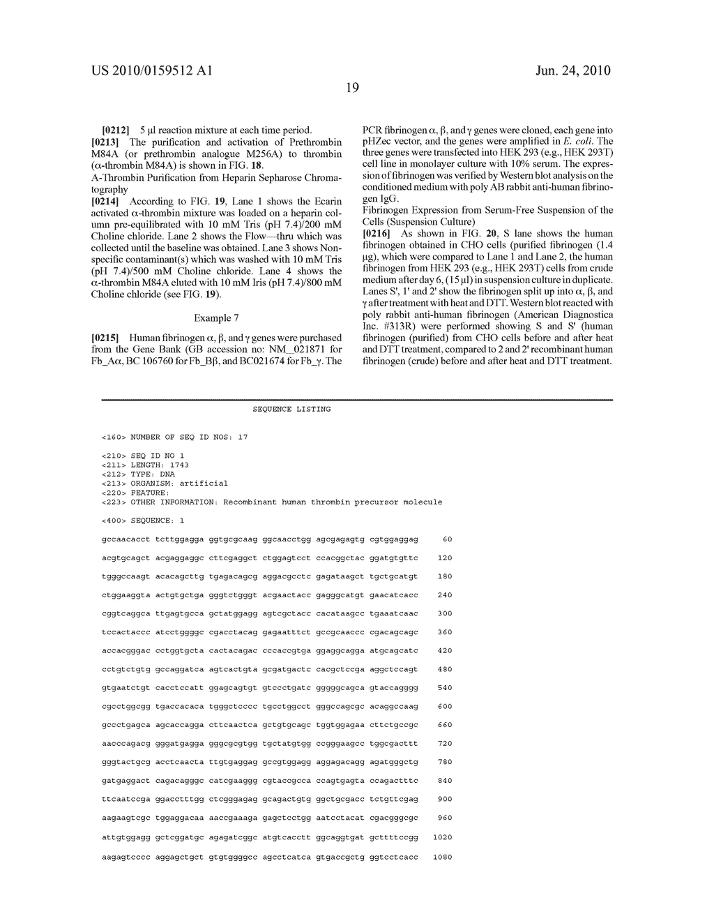 METHOD FOR THE PREPARATION OF RECOMBINANT HUMAN THROMBIN AND FIBRINOGEN - diagram, schematic, and image 40