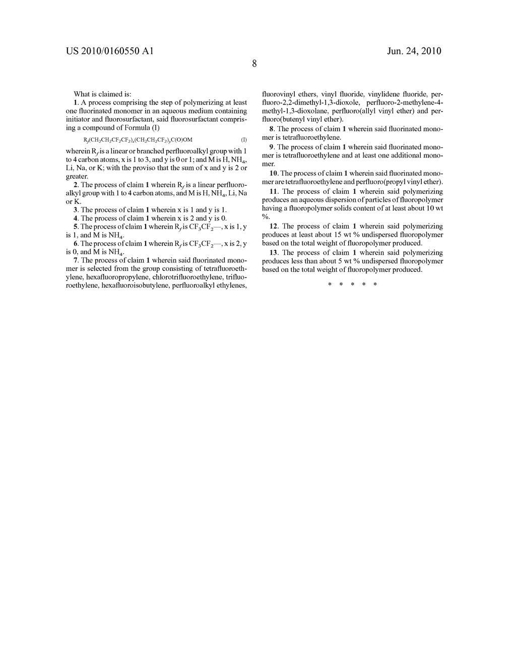 USE OF ETHYLENE-TETRAFLUOROETHYLENE CARBOXYLIC ACIDS AND SALTS AS SURFACTANTS FOR AQUEOUS EMULSION POLYMERIZATION OF FLUORINATED MONOMER - diagram, schematic, and image 09