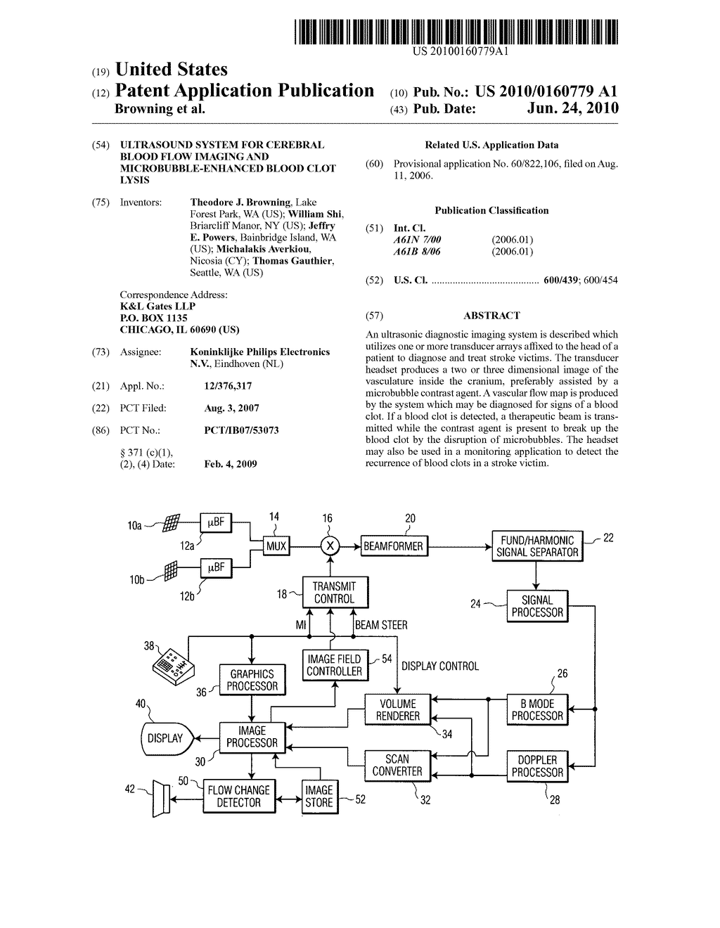 ULTRASOUND SYSTEM FOR CEREBRAL BLOOD FLOW IMAGING AND MICROBUBBLE-ENHANCED BLOOD CLOT LYSIS - diagram, schematic, and image 01