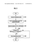 APPARATUS AND METHOD FOR CONTROLLING USE OF BROADCASTING PROGRAM USING SIGNATURE IN PROGRAM INFORMATION diagram and image