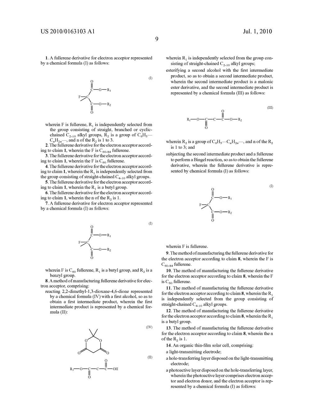 Organic Thin-Film Solar Cell Using Fullerene Derivative for Electron Acceptor and Method of Manufacturing the Same - diagram, schematic, and image 20