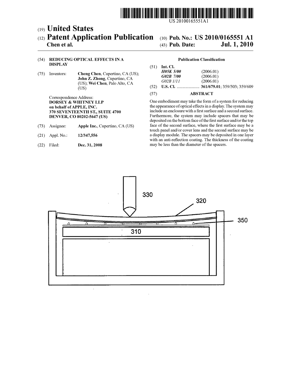 REDUCING OPTICAL EFFECTS IN A DISPLAY - diagram, schematic, and image 01