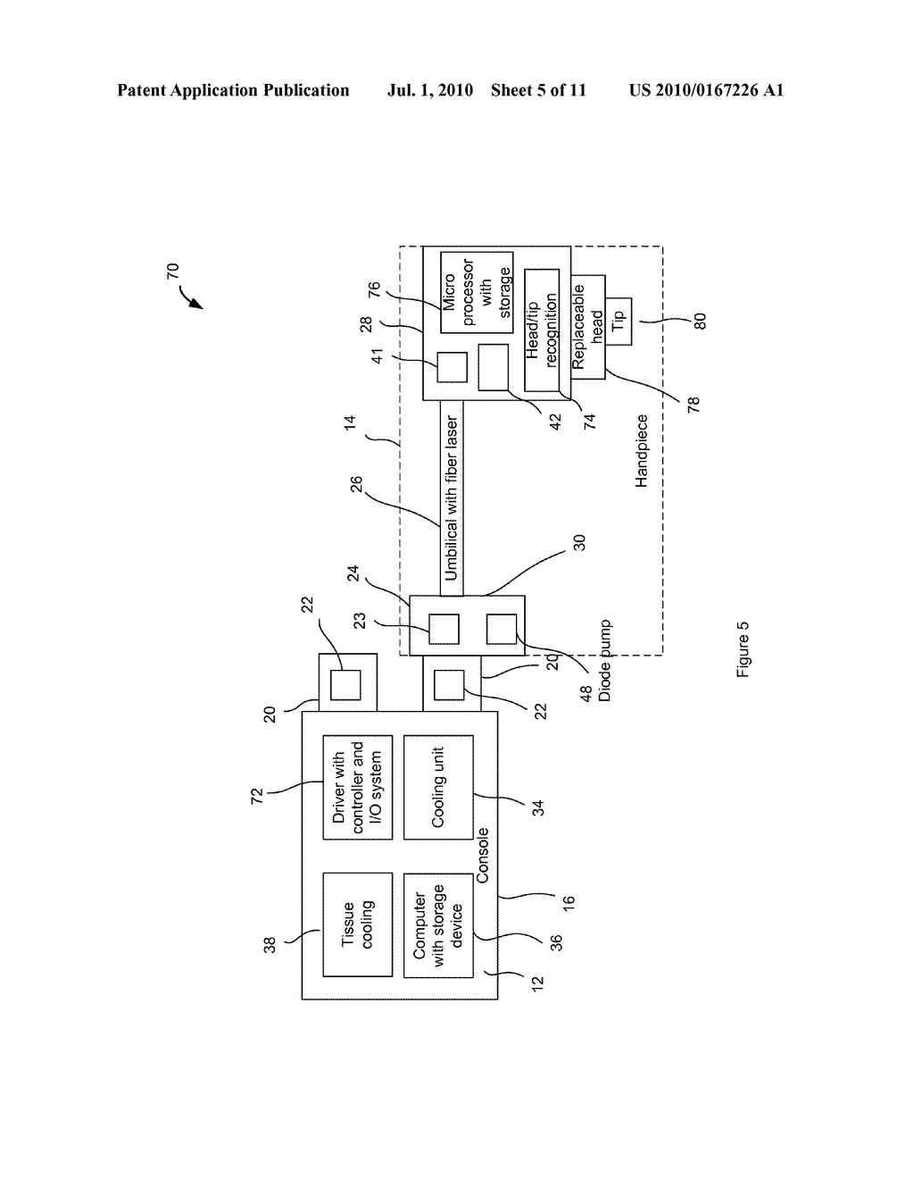 SYSTEM AND METHOD FOR DENTAL APPLICATIONS WITHOUT OPTICAL CONNECTORS IN CONSOLE, AND HANDPIECE ASSEMBLY THEREFOR - diagram, schematic, and image 06