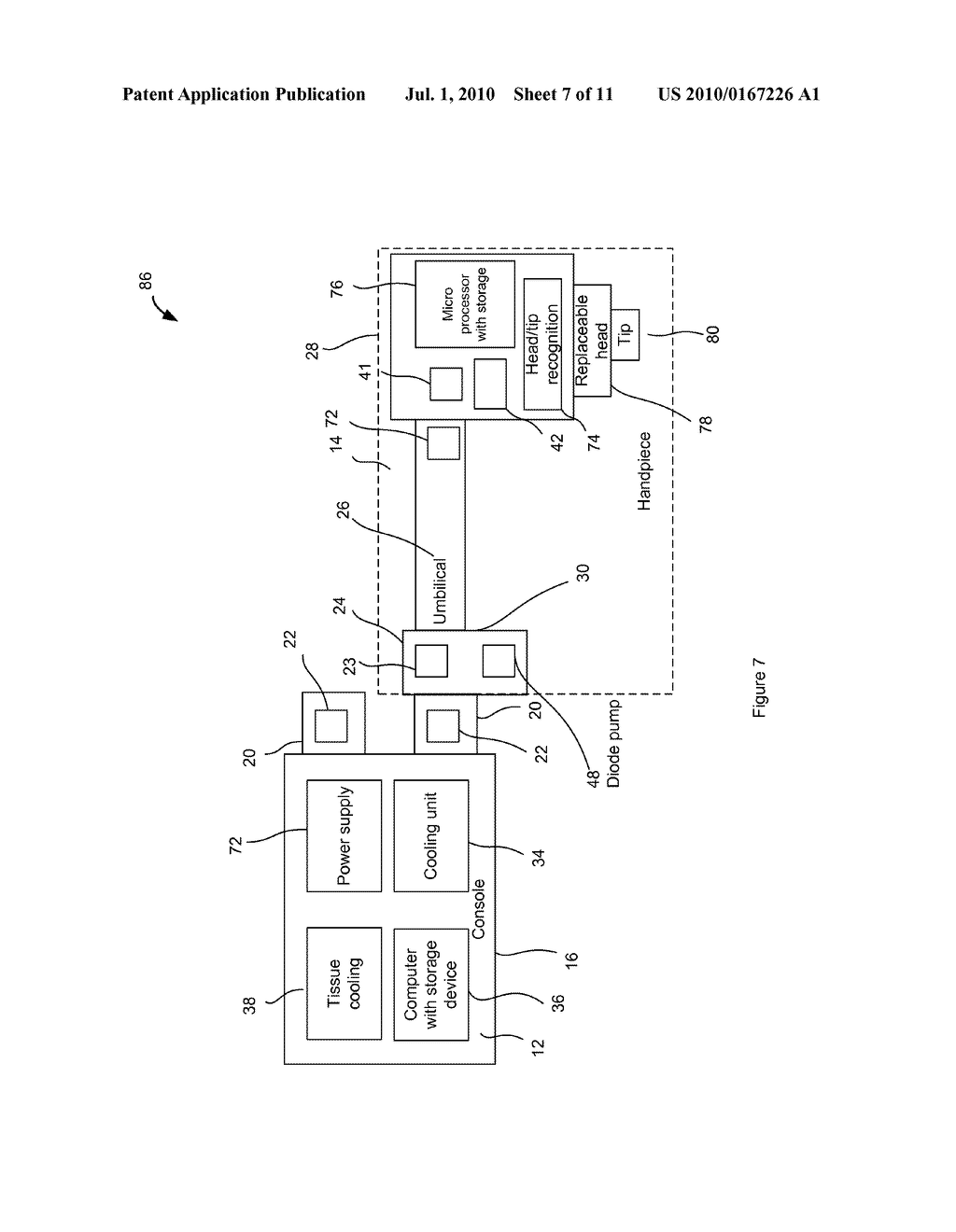 SYSTEM AND METHOD FOR DENTAL APPLICATIONS WITHOUT OPTICAL CONNECTORS IN CONSOLE, AND HANDPIECE ASSEMBLY THEREFOR - diagram, schematic, and image 08