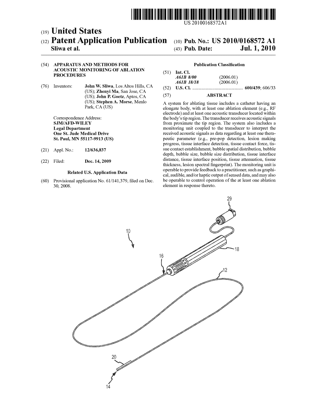 Apparatus and Methods for Acoustic Monitoring of Ablation Procedures - diagram, schematic, and image 01