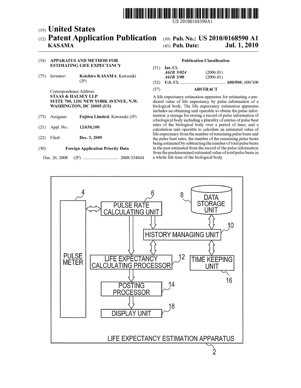 APPARATUS AND METHOD FOR ESTIMATING LIFE EXPECTANCY - diagram, schematic, and image 01