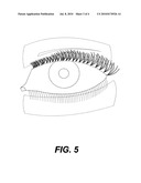 Interlocking process of V-shaped tapered flare-out synthetic eyelashes diagram and image